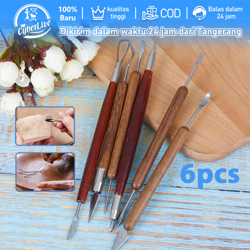 

6pcs Alat Ukir Clay Set Clay Alat Clay Sculpting Tools Tools Clay Set Alat Kerajinan Clay