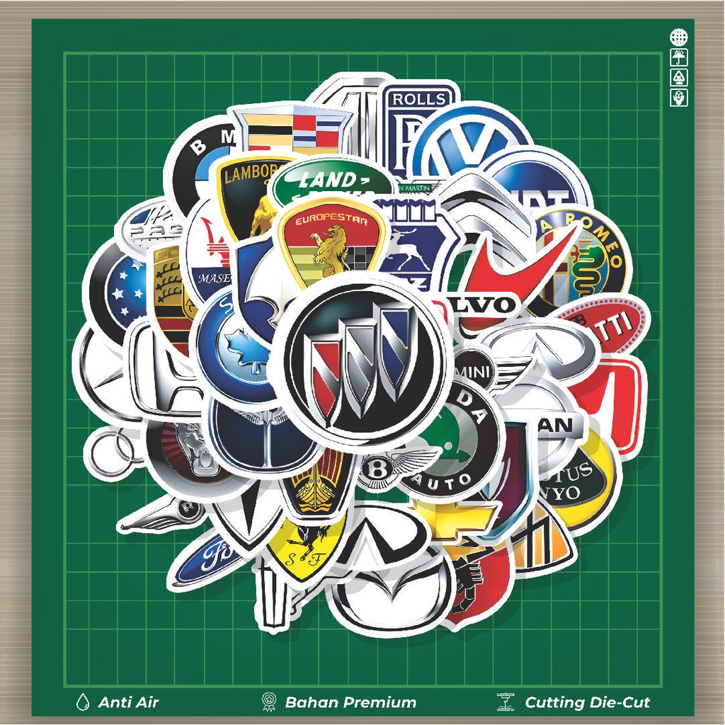 

HOT 50 PCS STIKER Stiker Mix Logo Car brand Series Stiker Fashion Cars Decal Dingin Kartu Album Custom Vinyl Anti Air- Sticker Aesthetic Buku Journal Koper Casing HP Tablet Laptop Helm Motor Botol Minum
