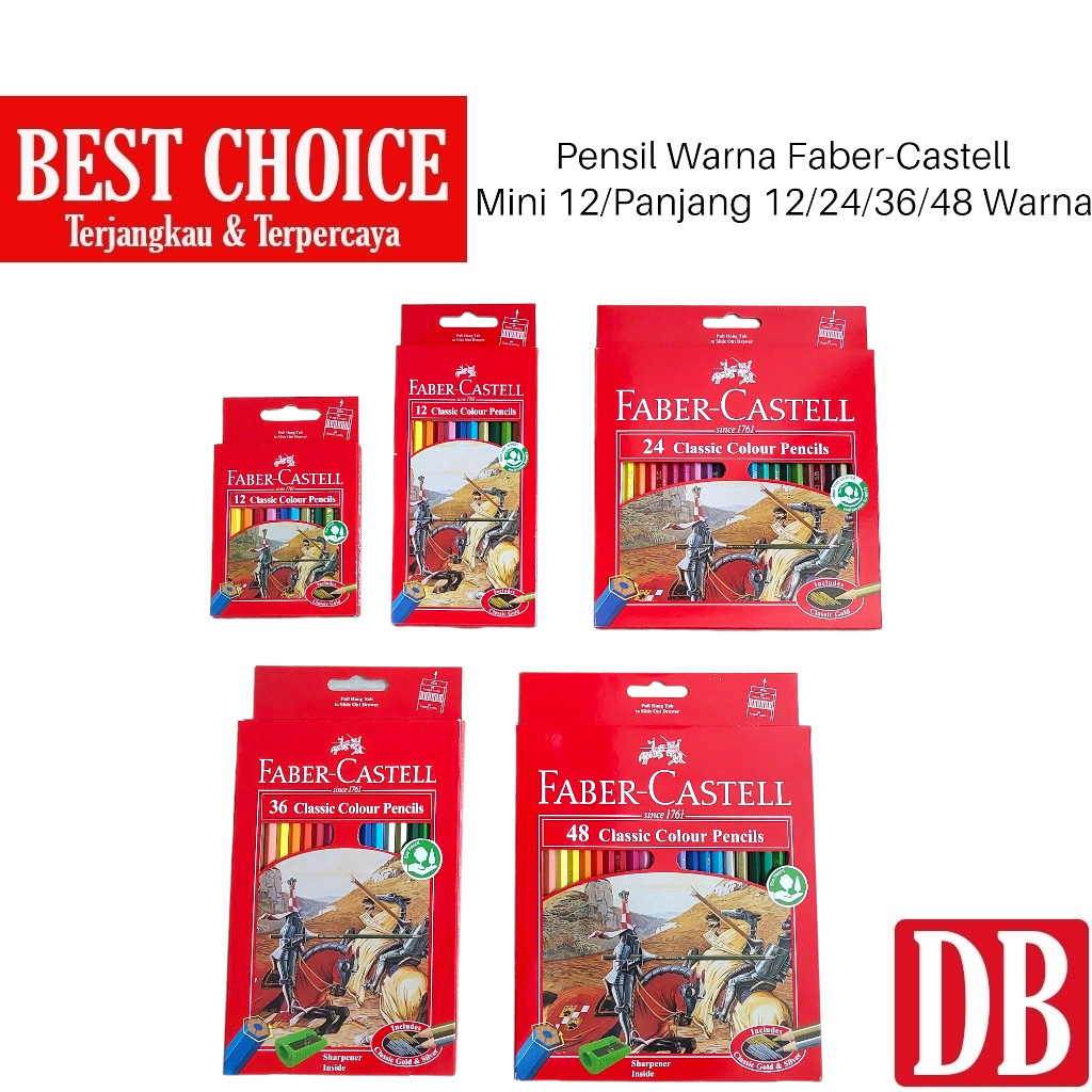 

Pensil Warna / Color Pencils Faber-Castell 12 / 24 / 36 / 48 Warna Panjang Pendek