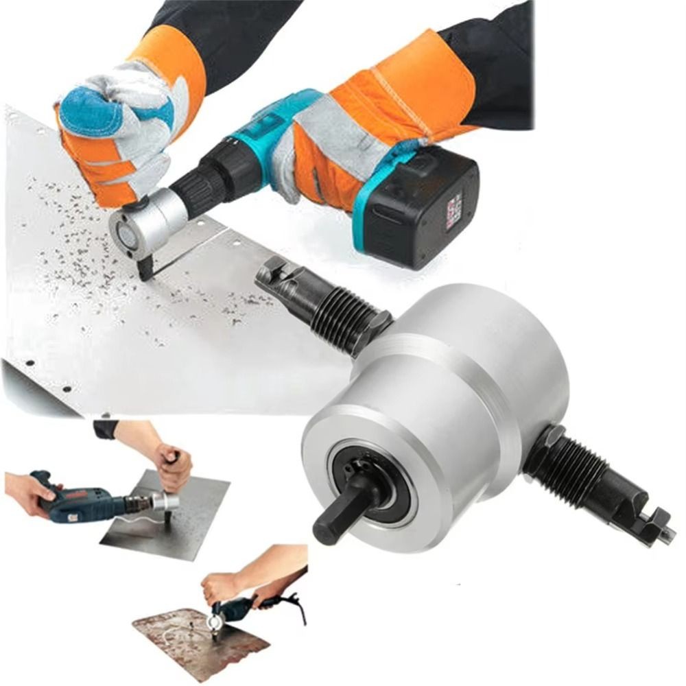 

Adjustable Metal Sheet Cutter Double Headed Free Cutting Double Head Nibbler 360 Degree Rotary Deburring Tools