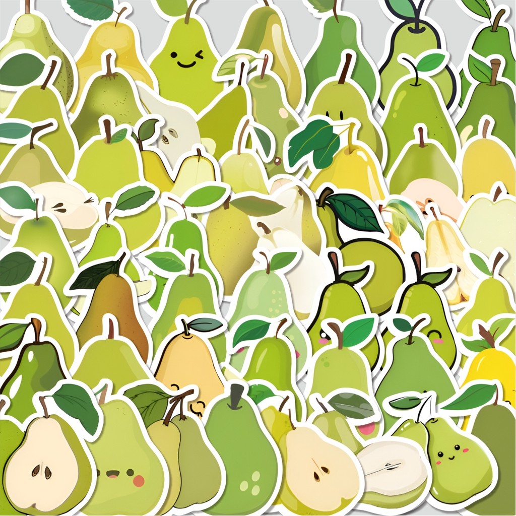 

Stiker Cutting Pack Stiker Cute Fruit Pear [Buah Pir] Isi 100Pcs Series Aesthetic Lucu Keren Untuk Koper Bahan Vynil