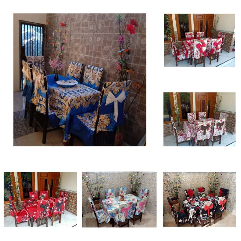 NEW PRODUK SARUNG MEJA MAKAN KURSI 6 SARUNG KURSI MAKAN COVER KURSI MEJA MAKAN COVER TAPLAK MEJA MAK