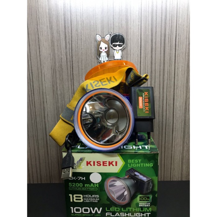 KISEKI CK-7H Senter Kepala LED Kiseki 100 Watt CK 7H Cahaya Kuning DAN Cahaya Putih //rejeki