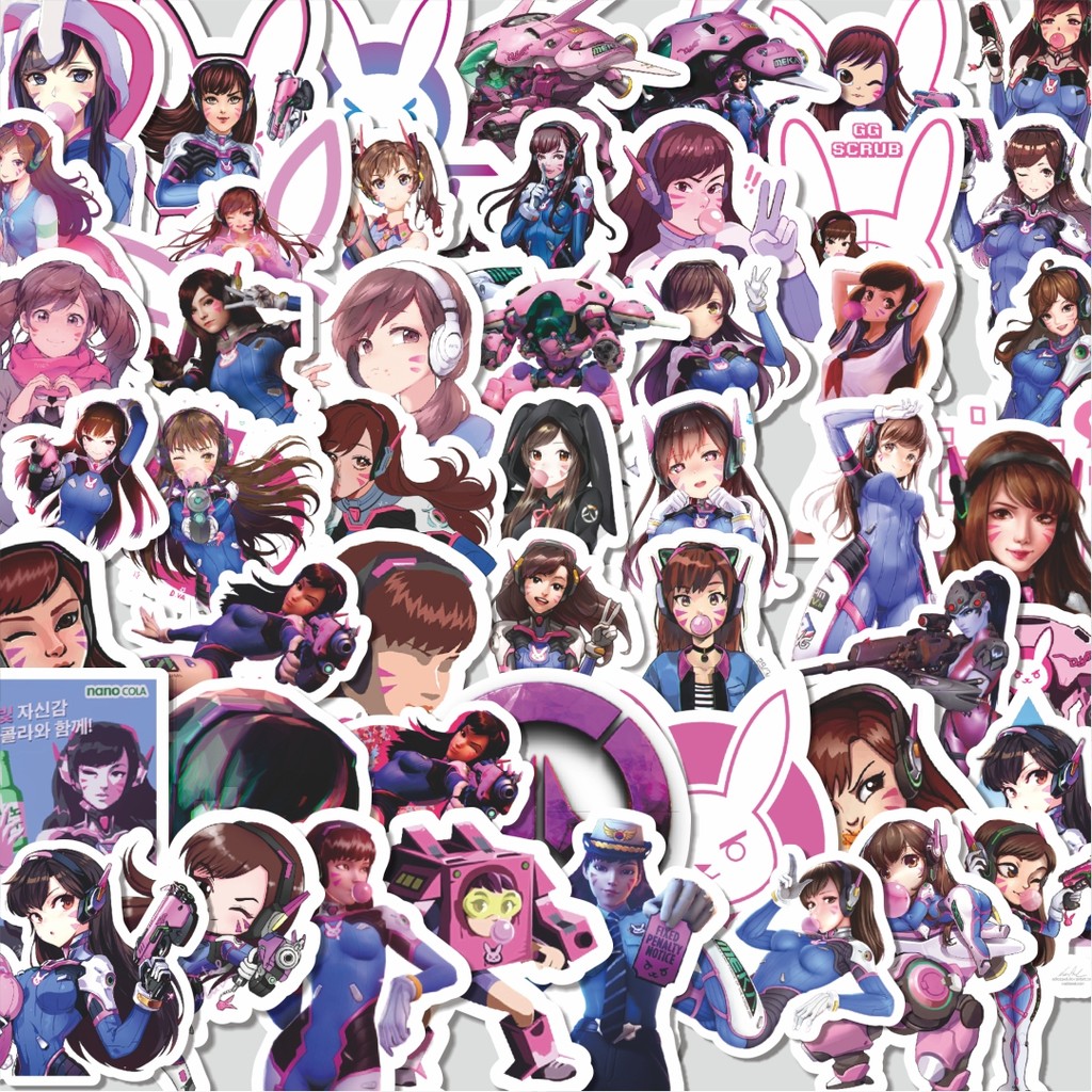 

Stiker Cutting Packtiker Acgn Beauty Girls Series D.VA OVERWATCH Character Isi 100Pcs Series Aesthetic Lucu Keren Untuk Koper Bahan Vynil