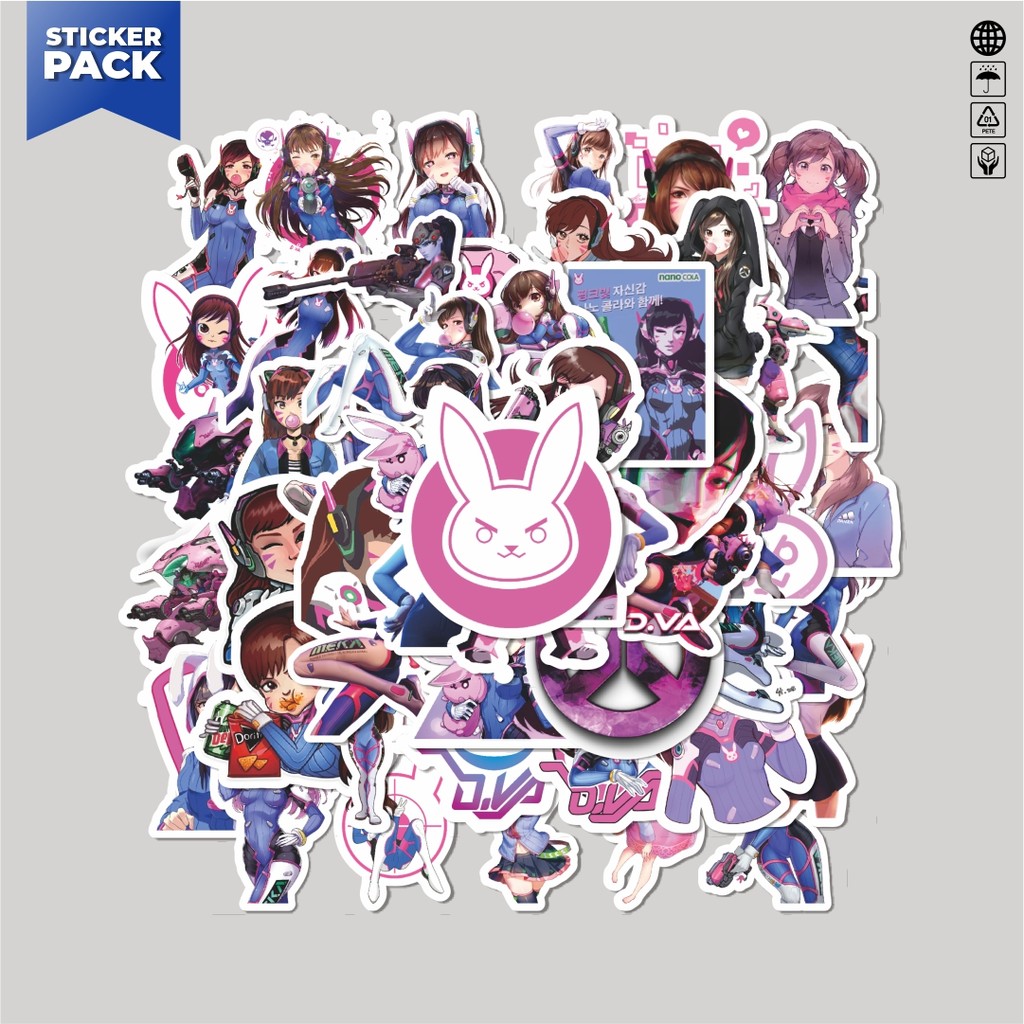 

[100PCS]Stiker Pack Stiker Acgn Beauty Girls Series D.VA OVERWATCH Character Aesthetic Vinyl Anti Air Dekorasi Sticker Laptop Buku Journal Koper Helm Casing HP Gitar Helm Skateboard
