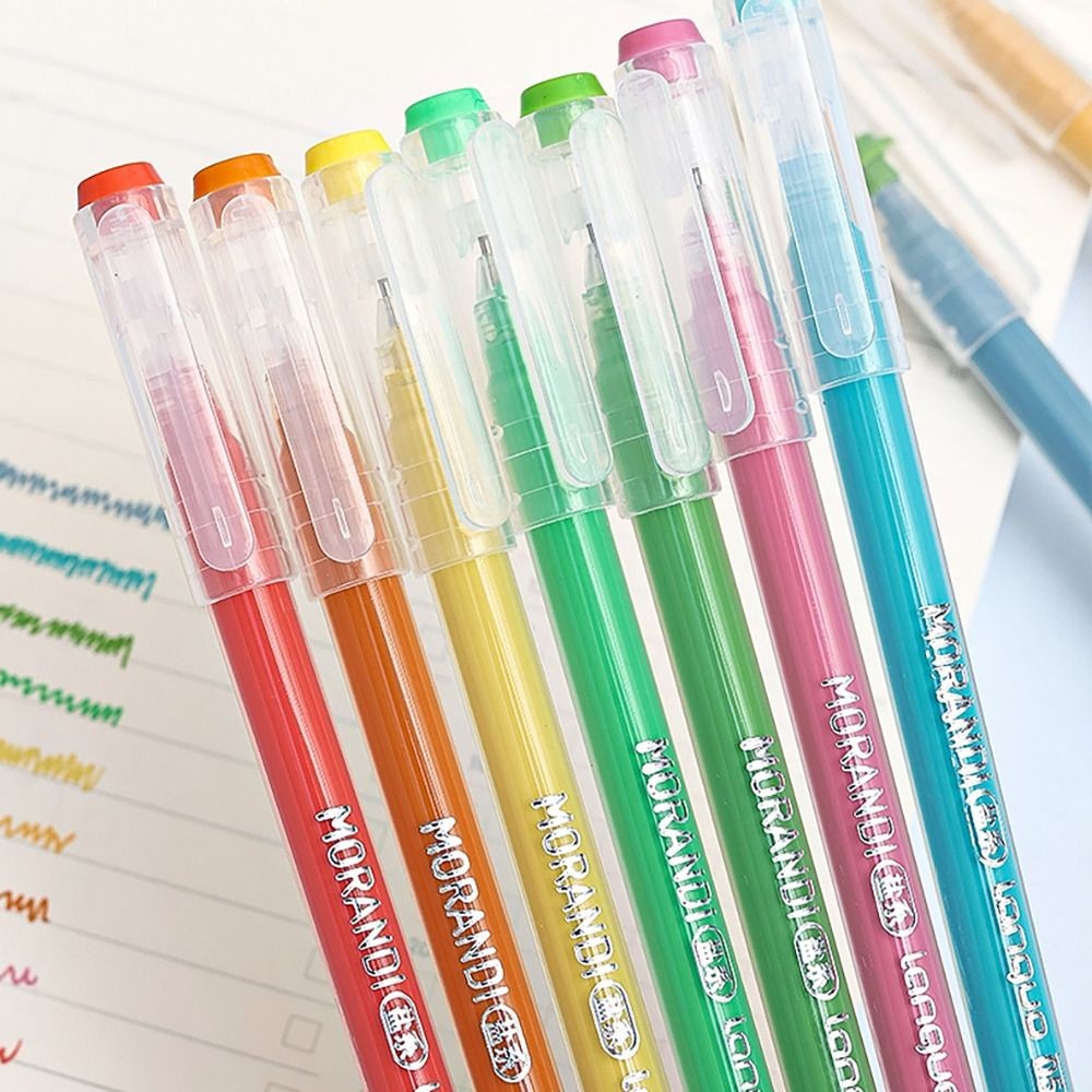 

9Colors Hand Accounting Pen Set Large-capacity Color Gel Pen Quick Drying Highlighter Mark Pens Writing Tools Students Gift