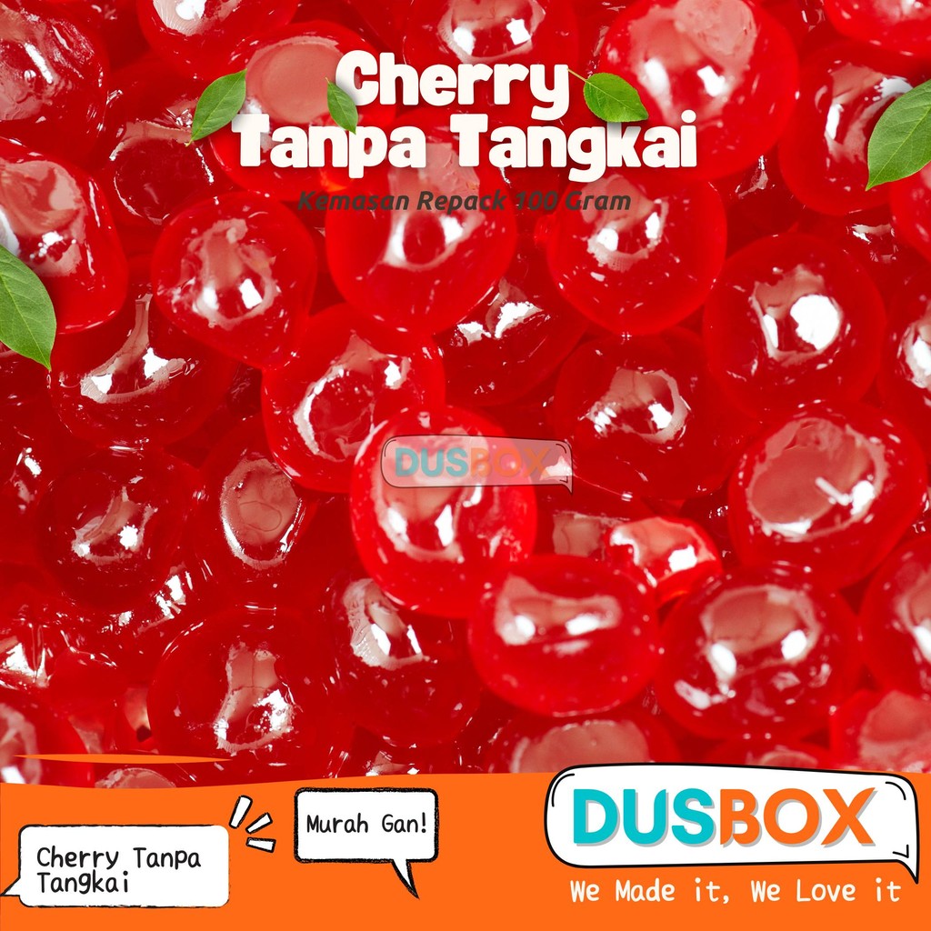 Cherry Mate Repack 100g / Cherry Maraschino / Cherry Tanpa Tangkai Merah / Buah Cherry Tanpa Tangkai