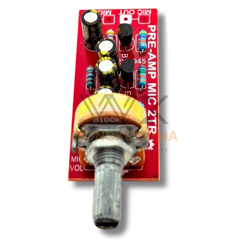 KIT PREAMP MIC 2 TRANSISTOR PLUS POTENSIO PENGUAT MIC 2 TR WITH POTENTIO