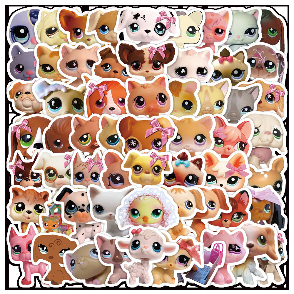 

10/30/60pcs Cute Cartoon Littlest Pet Shop Stickers Funny Game Sticker DIY Scrapbook Suitcase Laptop Kawaii Animal Decals Decor