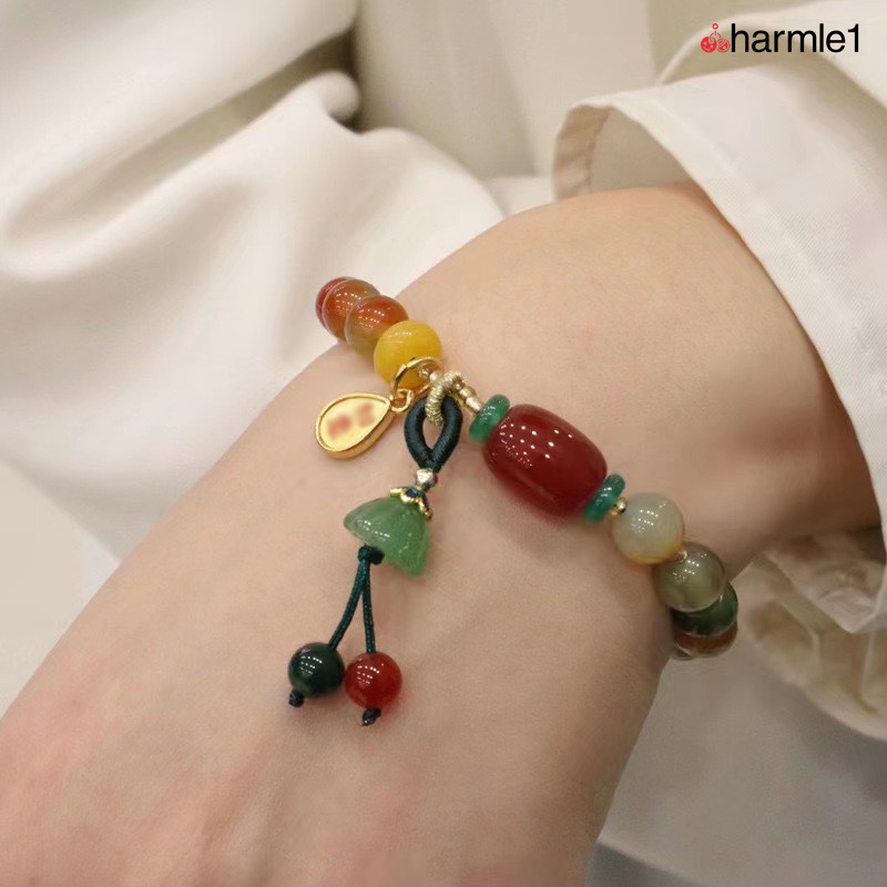 COD   Tali Tangan Ruyi  Gelang Gaya Etnik Retro Gelang Batu Alam Gaya Cina-Ch