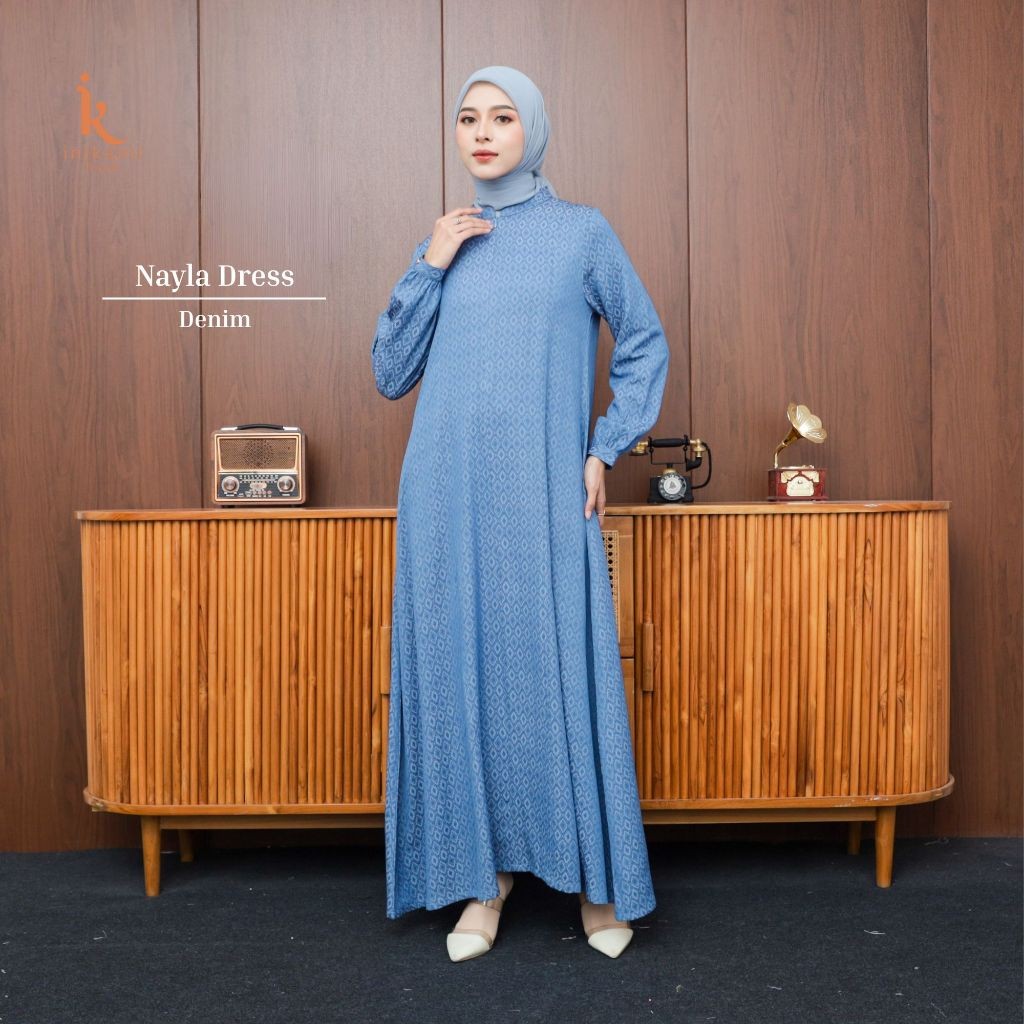 IniKami Hijab Dress Wanita Busui Friendly Nayla Gamis Denim