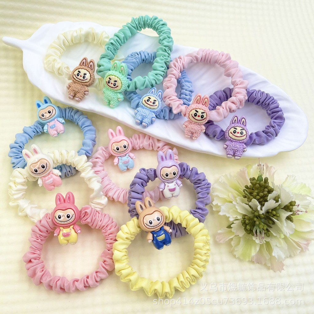 

10/20 New Cartoon Labui Hair Ropes Cute Anime Elastic Hair Circle for Women Kawaii Girls Holiday Gifts Decoration Accessories