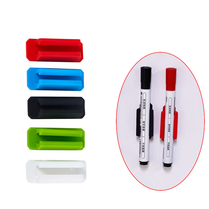

Self-Adhesive Silicone Pen Clip Wall Mounted Pencil Clip Desktop Marker Pen Ballpoint Pen Storage Holder Home Office Organizer
