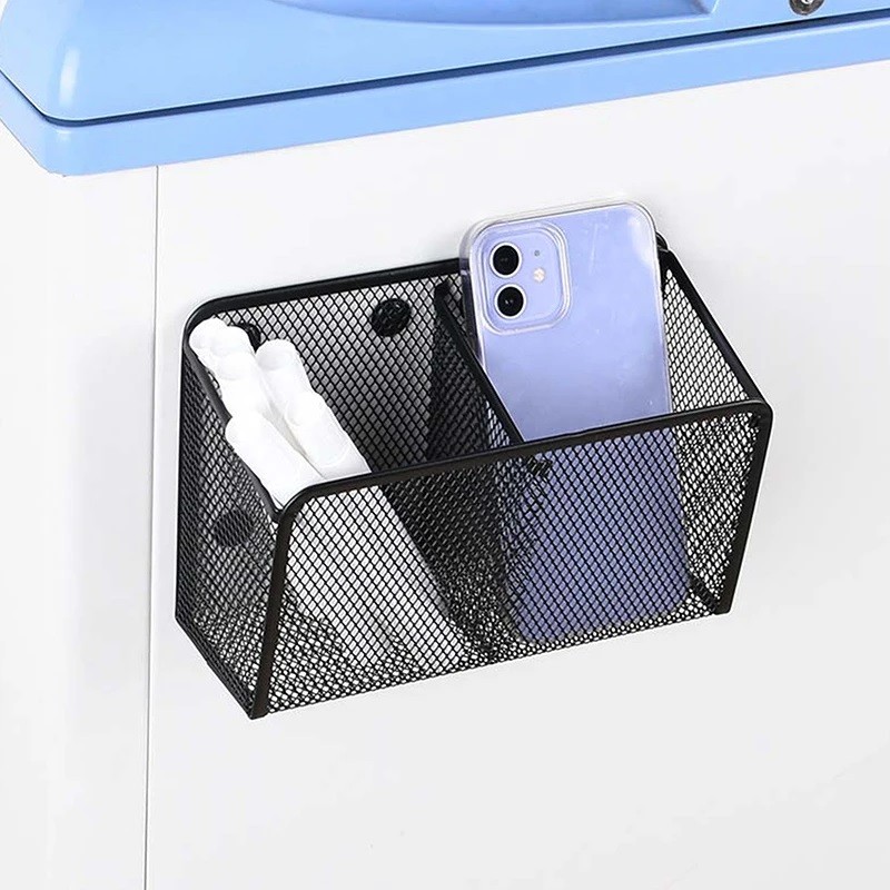 

Metal Storage Box Iron Magnetic Pen Holder Desktop Stationery Organization Makeup Brush Mesh Basket Pencil Container New