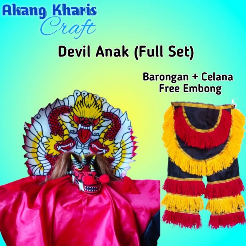 

Barongan Devil Fullset Kayu Berkualitas + Celana Barong #n6