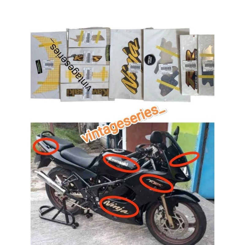 striping body set ninja rr old hitam striping stiker body ninja rr old hitam 2010 2009