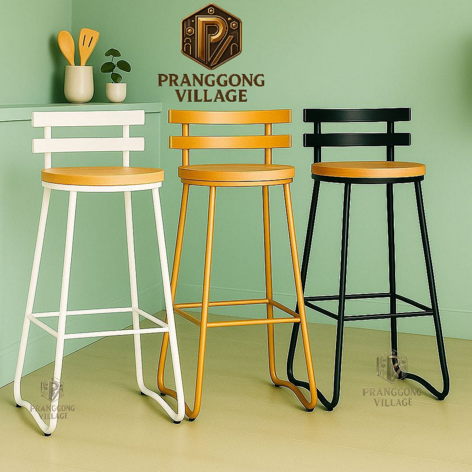 KURSI BAR LEXUS / BANGKU BAR BESI KAYU / KURSI KAFE ELEGAN