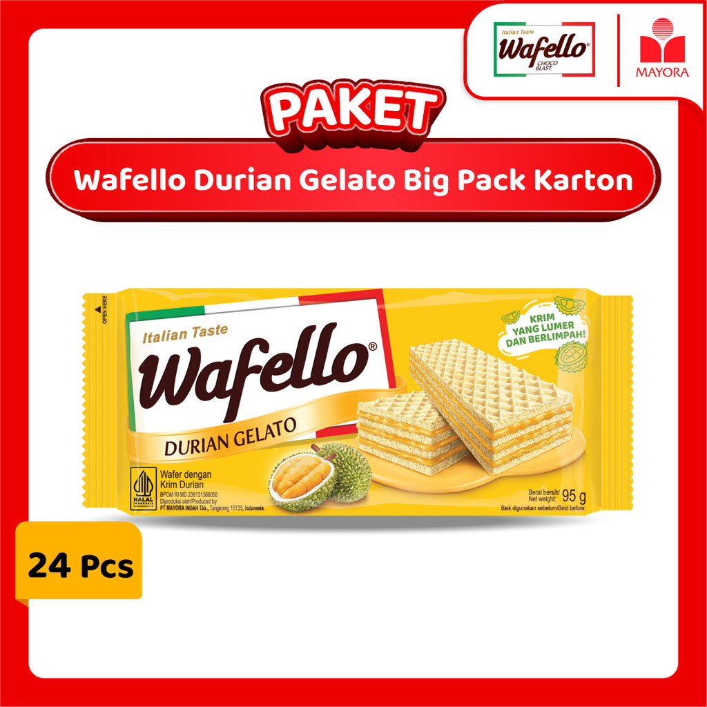 

Paket Wafer Wafello Durian Gelato Big Pack Karton