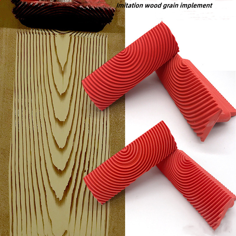 

Rubber Roller Brush Imitation Wood Wall Painting Machine DIY Texture Roller Art Paint Brush for Home Decoration Painting Tools