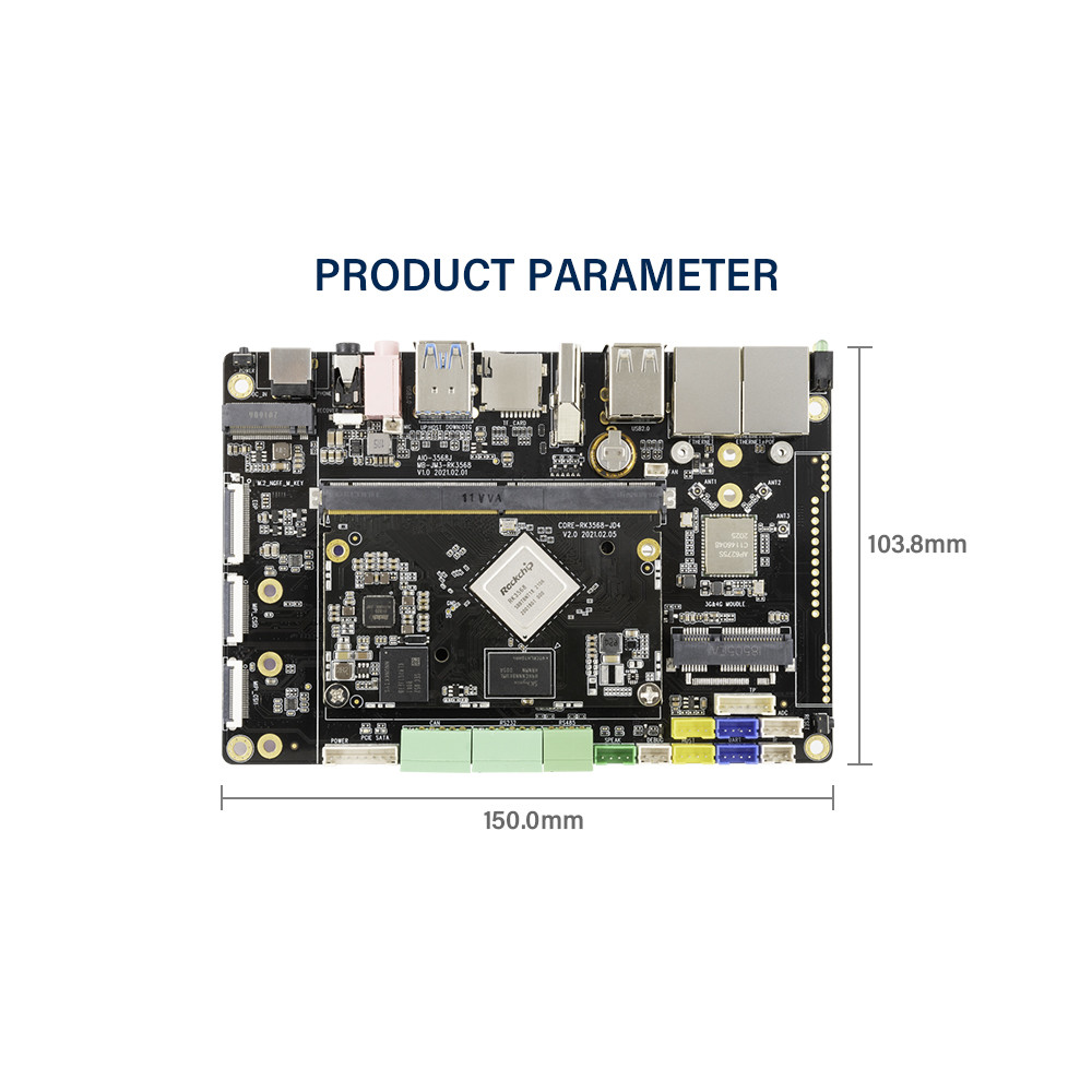 AIO-3568J Motherboard Rockchip RK3568 Development Board 4GB+32GB Quad-Core High-Performance AI WiFi 