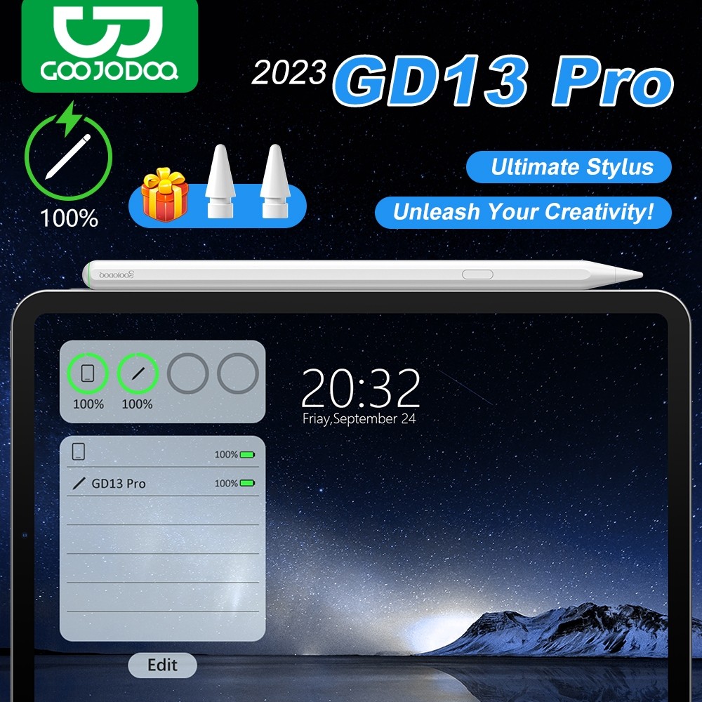 

GOOJODOQ GD13 Pro Stylus Pencil for iPad pen with One key return key Auto shutdown wake up and Wireless Charger for Pro 11/12.9 Air 4 / 5 10.9 mini6 10th