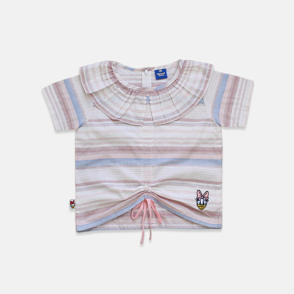 Blouse/ Blus Lengan Pendek Anak Perempuan Peach/ Daisy Classic Campus