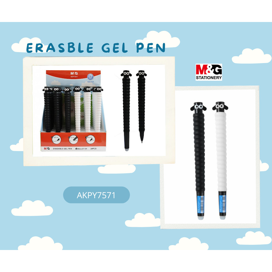 

M&G "Sheep" Erasable Gel Pen 0.7mm AKPY7571 - Crystal Blue Ink