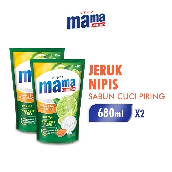 

Mama Lemon Sabun Cuci Piring Jeruk Nipis Pouch 680 ml x2