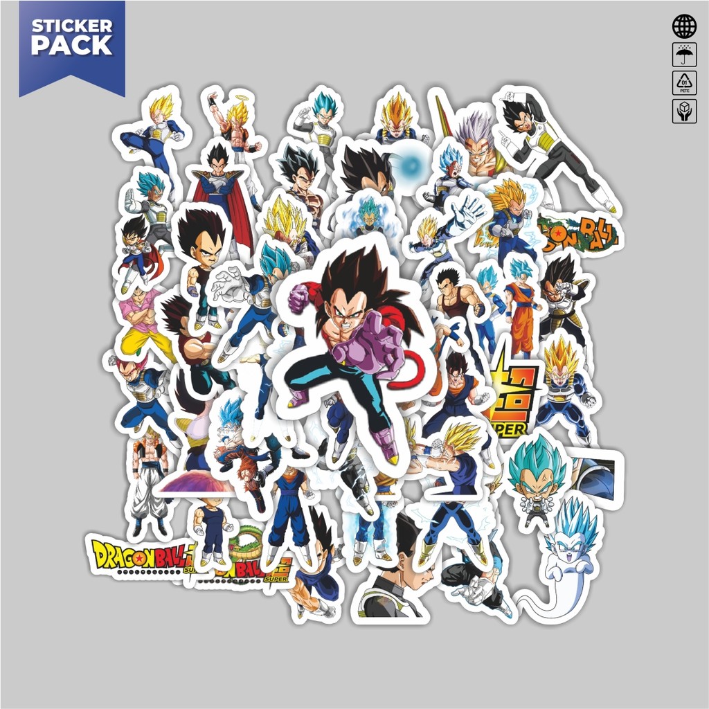 

[100PCS]Stiker Pack Stiker Anime Series Dragon Ball Character Prince Vegeta V3 Dekorasi Lucu Kreatif untuk Notebook, Skateboard, H