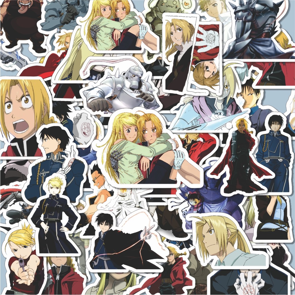 

100PCS Lucu Stiker Anime Series Full Metal Alchemist Character Mix 3 Stiker Aesthetic Stiker Anti Air Stikers Berperekat Waterproof sticker decal buat Motor Helm Buku Journal Koper Casing HP Laptop Botol Minum Hadiah anak