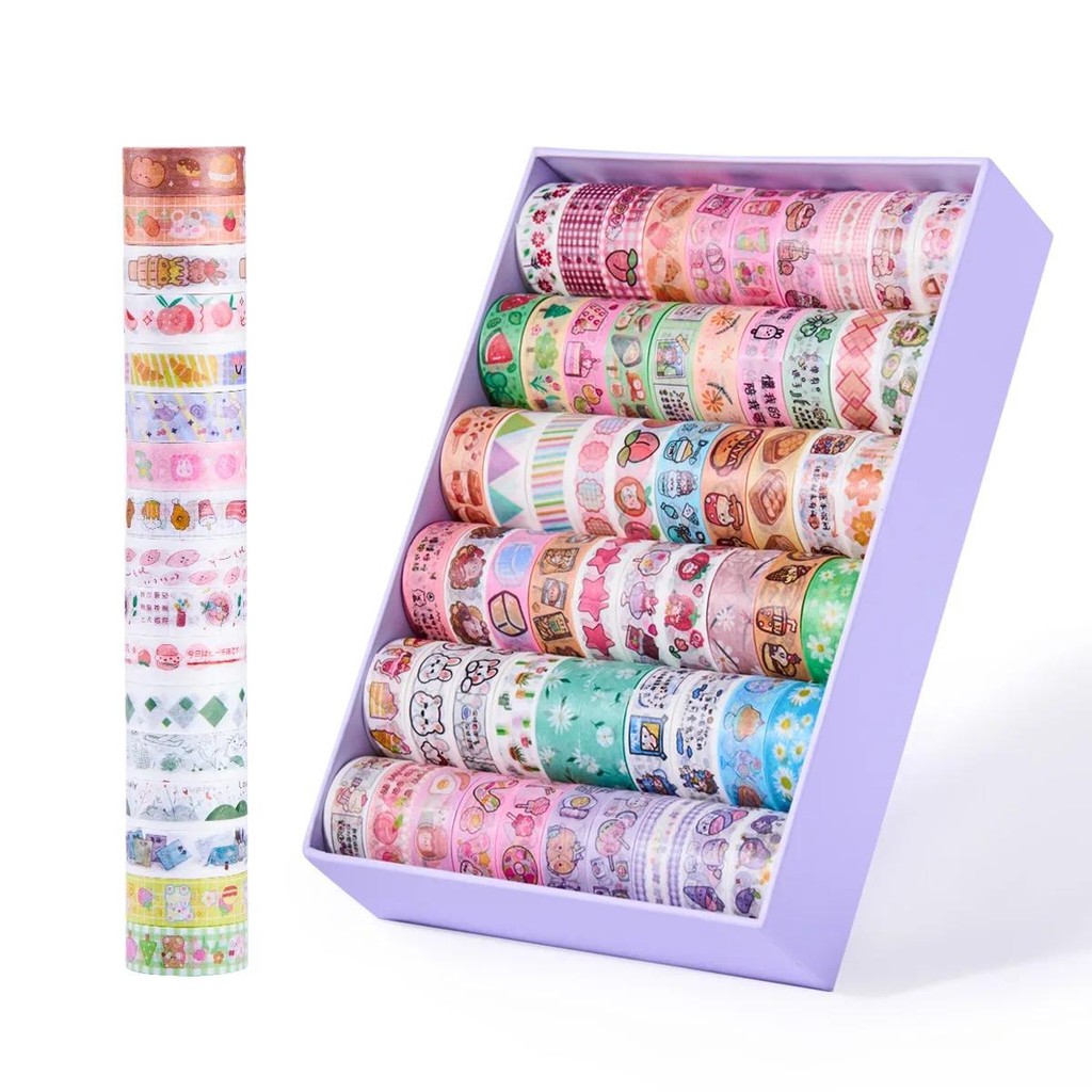 

60 PCS Kawaii Washi Tape Set Scrapbooking Journal Decorative Masking Tape Gift Packing Cute Korean Stationery School Supplies