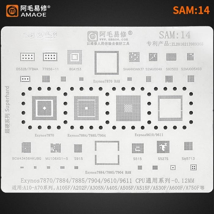 Plat Samsung Exynos9610 Amaoe Original Cetakan IC Exynos 9610 Sam14