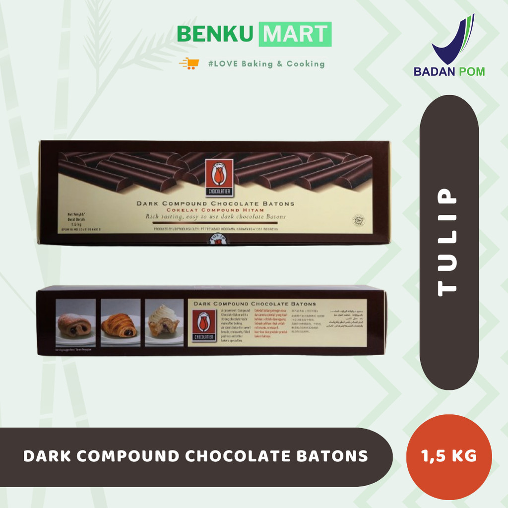 

Chocolate Sticks Batons Tulip Compound Sticks Stik Coklat Baton 1,5kg