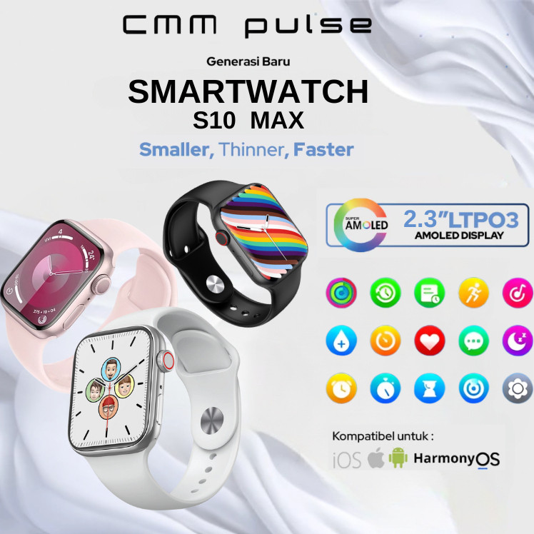 ORI CMM PULSE Watch Series S10 2.3 Inci HD AMOLED Display GPS NFC Waterproof iPhone Bluetooth Call S
