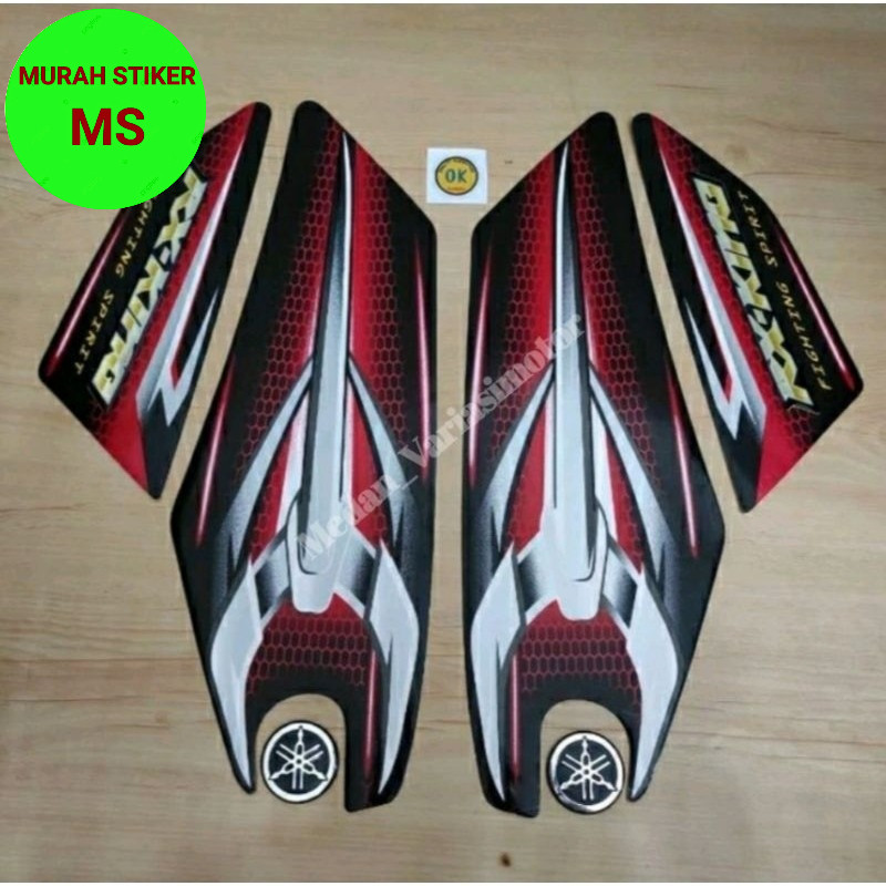 Striping motor / Les tangki RX KING NEW 2007 Merah + Emblem komplit