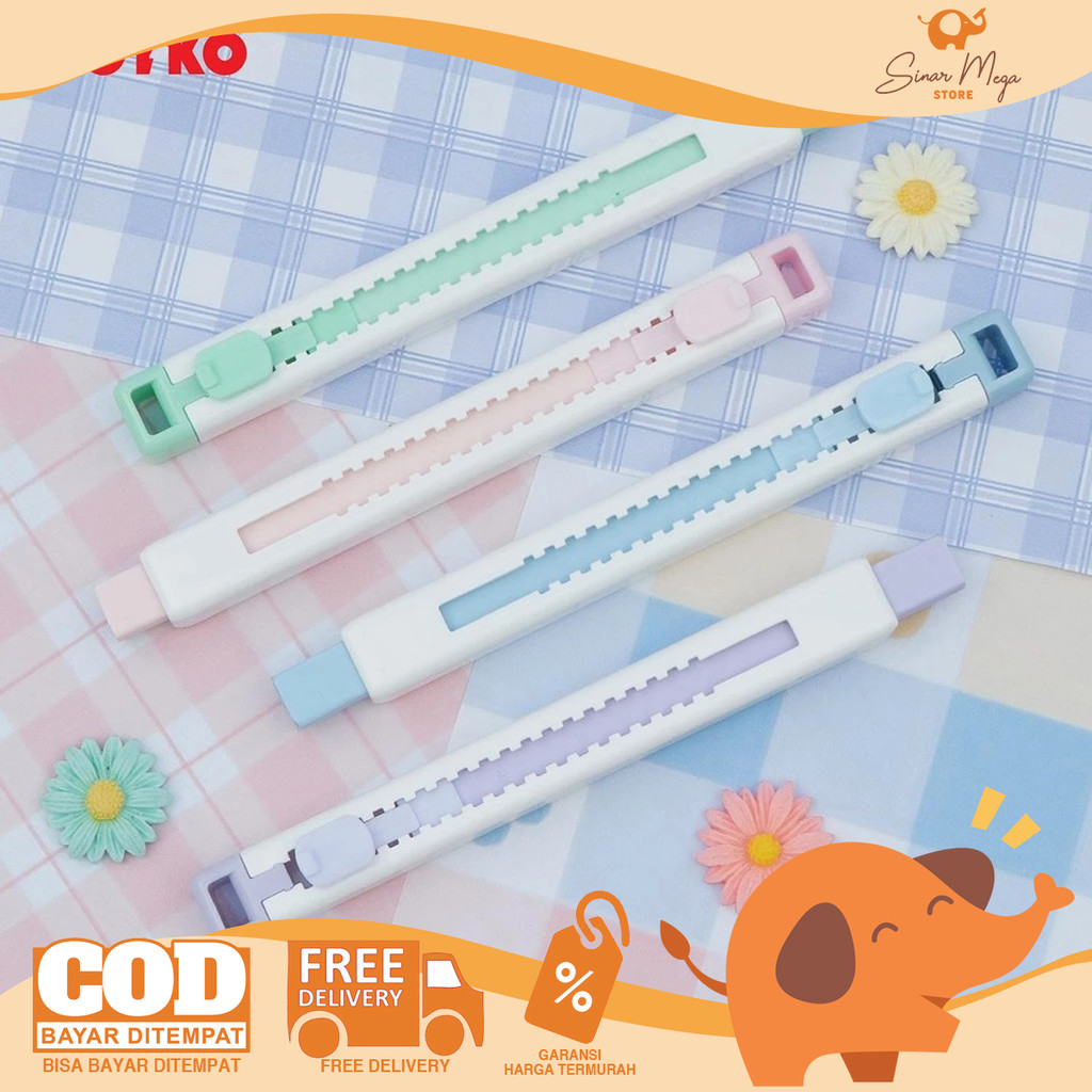 

JOYKO Penghapus ER-152 Sliding Eraser - Karet Penghapus Geser SATUAN Pastel Color Murah