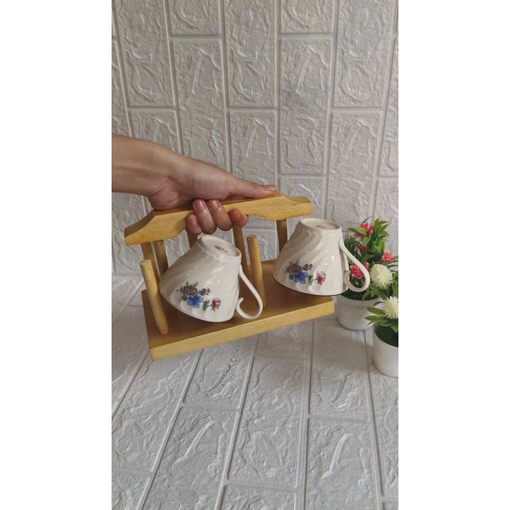 [COD] Rak Gelas Kayu / Rak Serbaguna / Rak Gelas / Stand Gelas Kayu