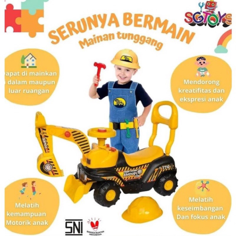 SHD_SHOP (FREE ONGKIR) TERMURAH  MAINAN MOBIL DORONG EXCAVATOR BEKO MPS 770 SHP TOYS SGP TOYS