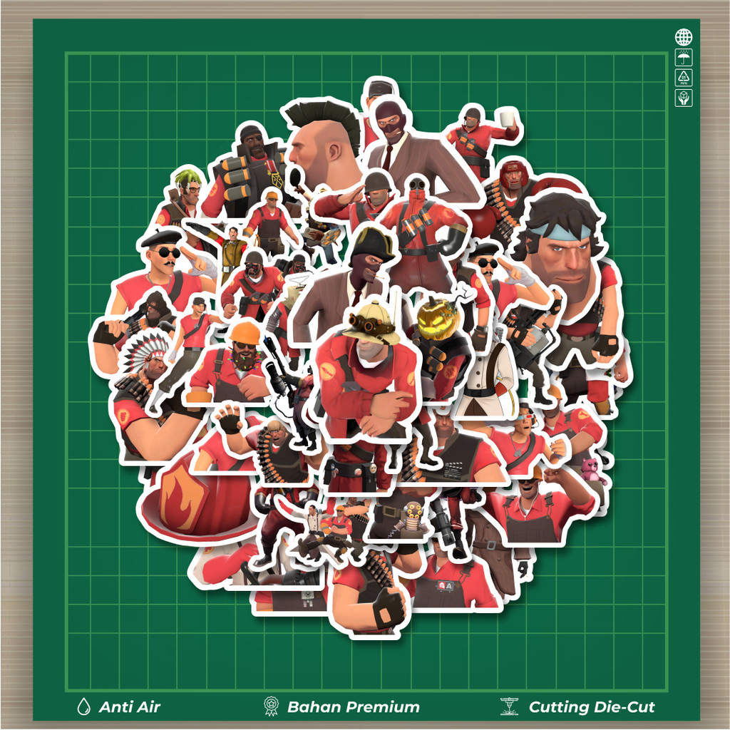 

HOT 50 PCS STIKER Stiker Game Series Team Fortres Character V8 Stiker Fashion Cars Decal Dingin Kartu Album Custom Vinyl Anti Air- Sticker Aesthetic Buku Journal Koper Casing HP Tablet Laptop Helm Motor Botol Minum