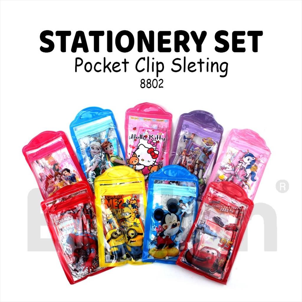 

❤️️Paket Alat Tulis 5in1 Notes 8802 / Alat Tulis Karakter Set + Notes / Stationery set❤️️