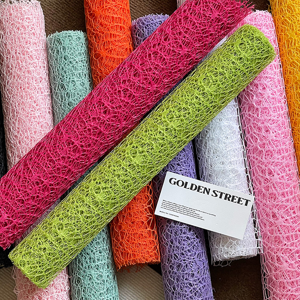 

1-Roll Jacquard Net Mesh Flower Wrapping Paper,180 Inch x 19.7 Inch Flower Bouquet Wrapping Paper for Packaging Fresh Flower/We