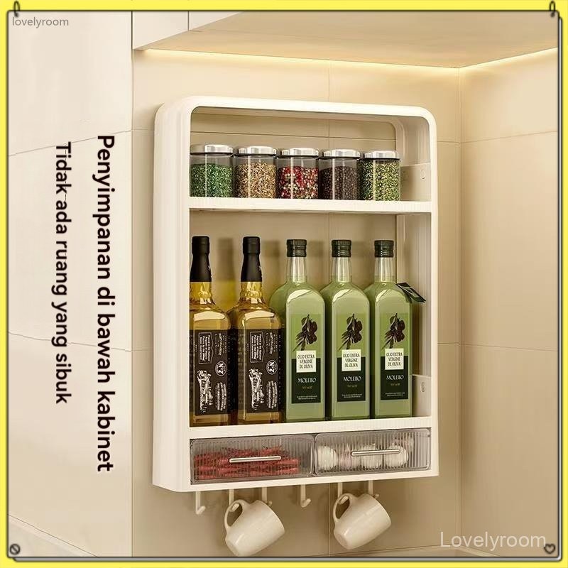 【Lovelyroom】Rak Dapur Susun Tingkat Tempat Penyimpanan Bumbu Serbaguna Multifungsi Rak Penyimpanan B