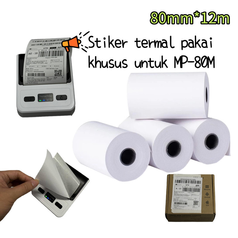 

Stiker Thermal 80 mm KERTAS STIKER THERMAL 80MM X 12 METER CONTINOUS LABEL THERMAL RESI Stiker Barcode