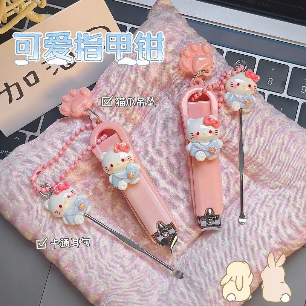 

Sanrio cute Hello Kitty nail clipper outdoor home convenient manicure nail clipper student office girl heart nail clipper kawaii