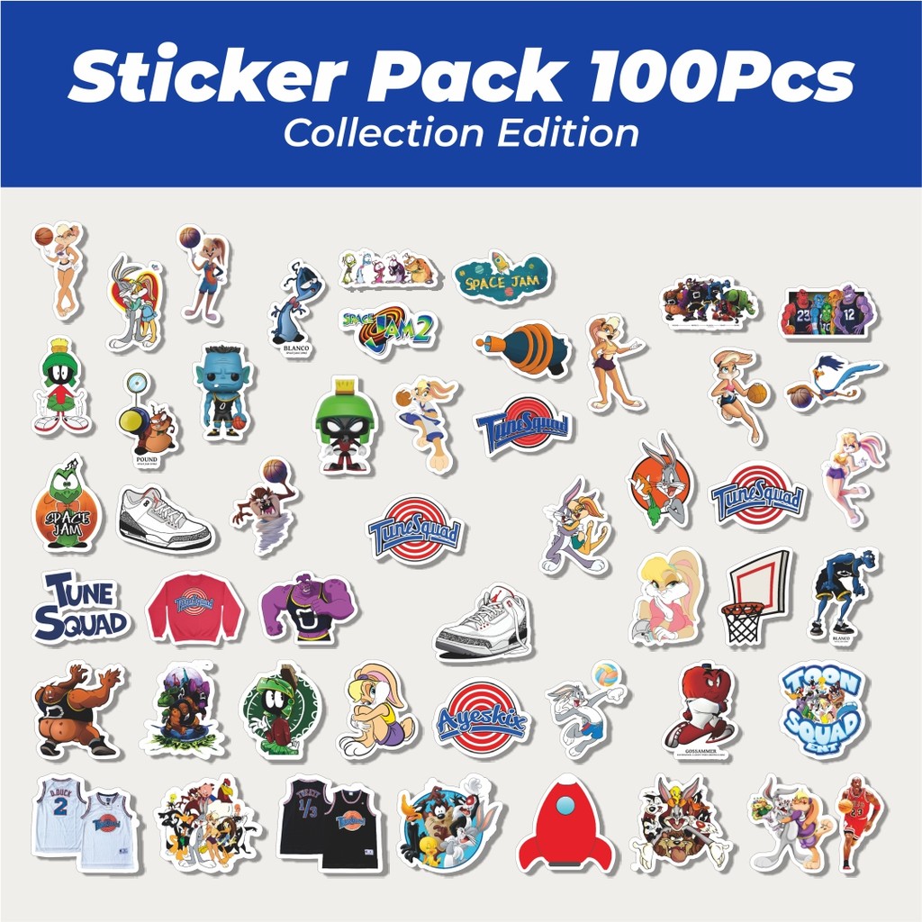 

Hot Stiker Warner Bros Series Space Jam Character Mix Lucu Anti Air Stikers Berperekat Waterproof Sticker Decal Buat Motor Helm Buku Journal Koper Casing HP Laptop Botol Minum