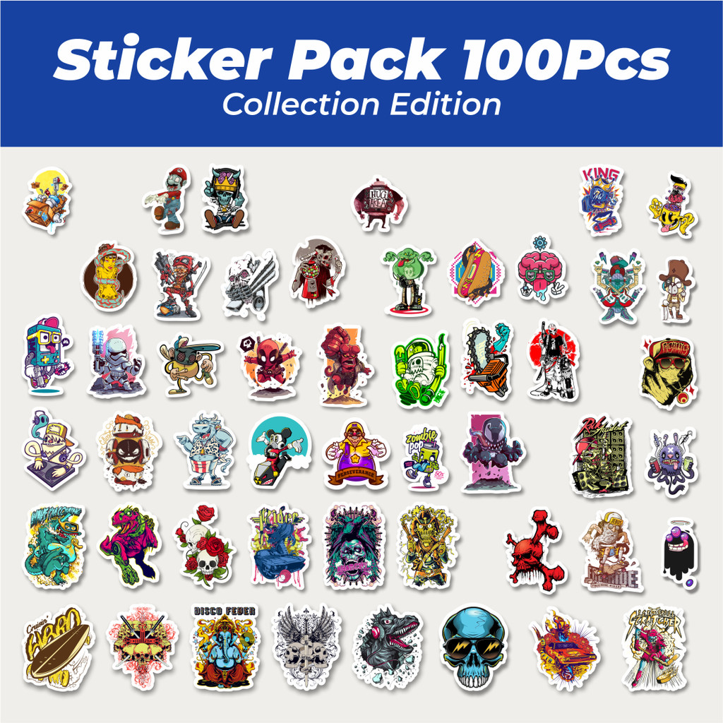 

Hot Stiker Grafiti Retro Art Character 2 Lucu Anti Air Stikers Berperekat Waterproof Sticker Decal Buat Motor Helm Buku Journal Koper Casing HP Laptop Botol Minum