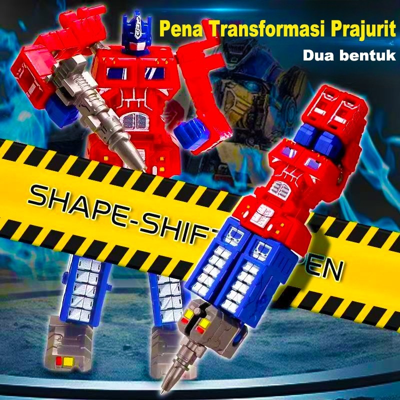 

Children's Pen Robot Transformasi Pena Bolpen Anak Mainan Action Figure Robot Soldier Alat Tulis Hadiah Gift Mainan 2-in-1