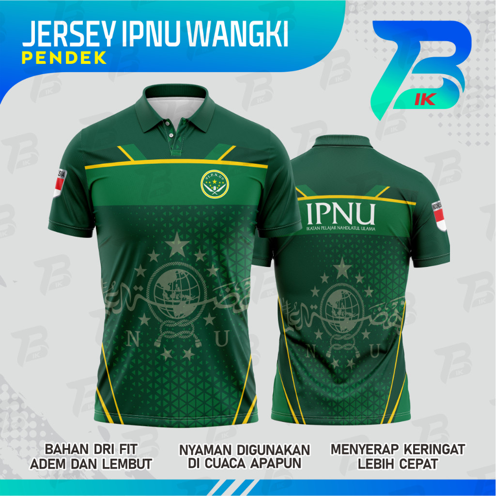 JERSEY WANGKI IPNU LENGAN PENDEK / KAOS KERAH IPNU DRYFIT MILANO / WANGKI IPNU FULLPRINT SPORT