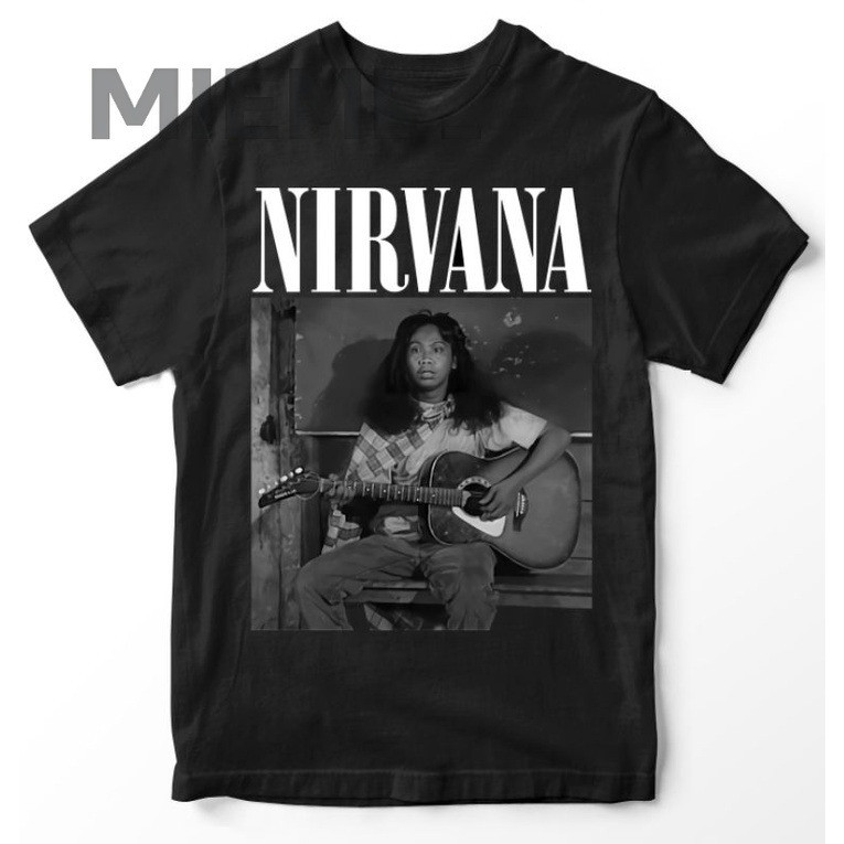 COD (Dikirim dalam 24 jam)MIEMIE. kaos Premium Tshirt nirvana mandra main gitar kaos band grunge vin