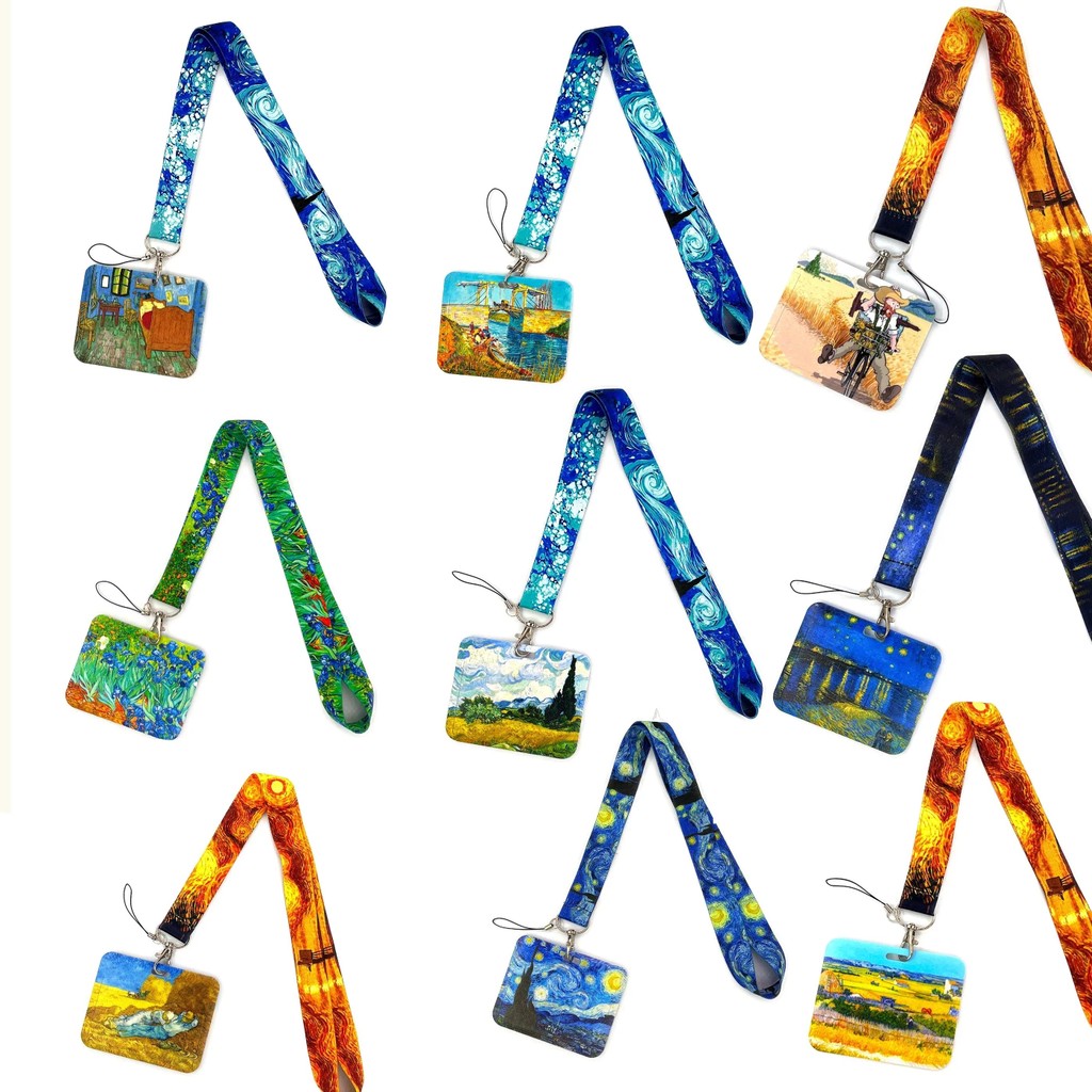 

Van Gogh series Card Holder Lanyard Camera Neck Strap Credit Card Case ID Badge Holders Credentials Protection Card Holders